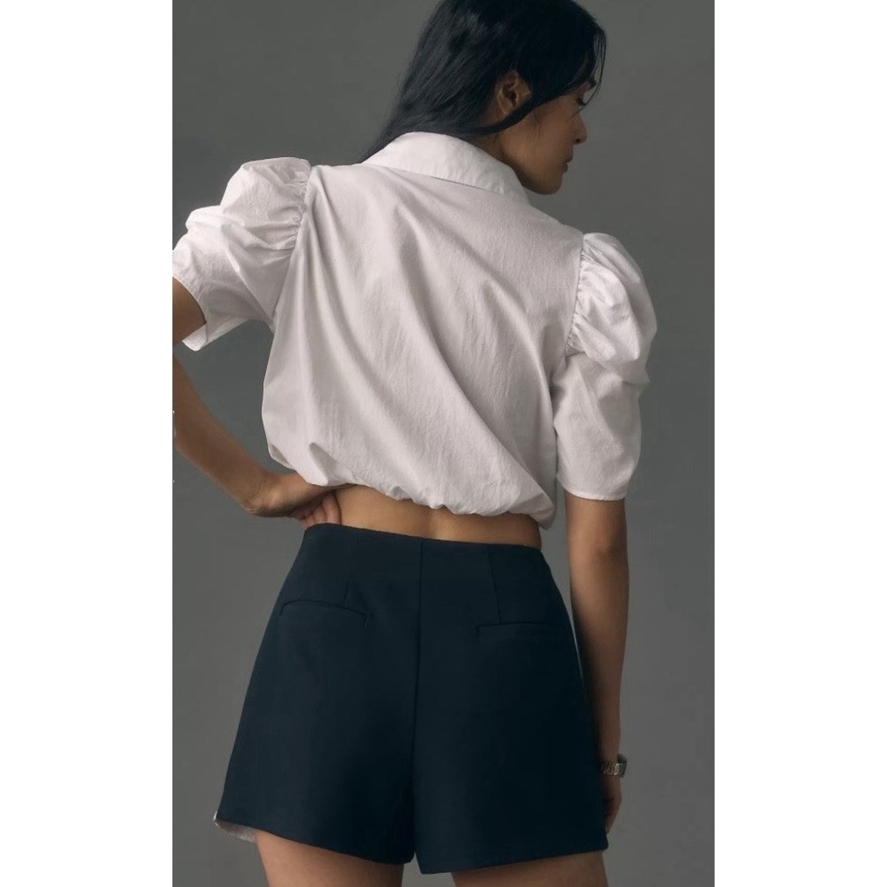 Anthropologie Maeve Scallop Skort US‎ Size 10 Black New - Picture 4 of 12